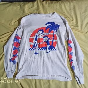 Ripple Junction White Long Sleeve Shirt  #Rick&Morty #AdultSwim #Authentic